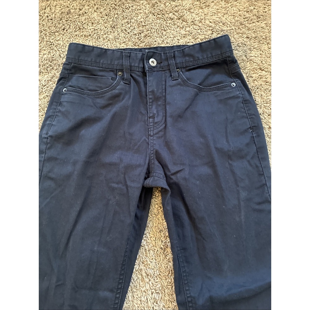 PRANA Men's Casual Pants Slim Fit Leg Flat Front Solid Navy Blue 28x32 - Picture 2 of 9